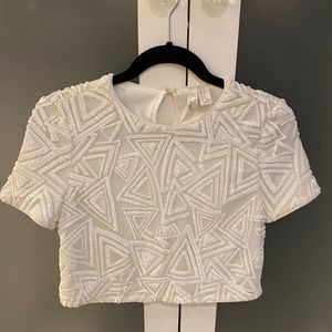 White Sequin Top